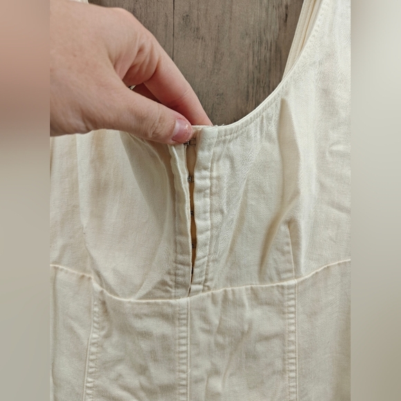 Free People Cheyenne Denim Mini Dress in Ivory Size Small - Picture 8 of 14